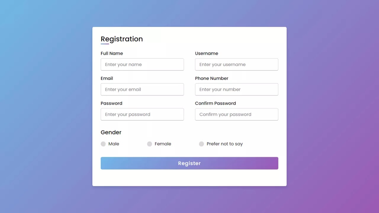 Resposive Registration Form